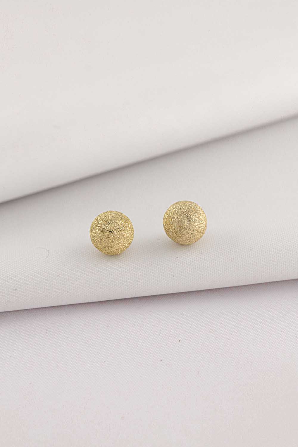 14 Ayar Altın Simli Top Küpe