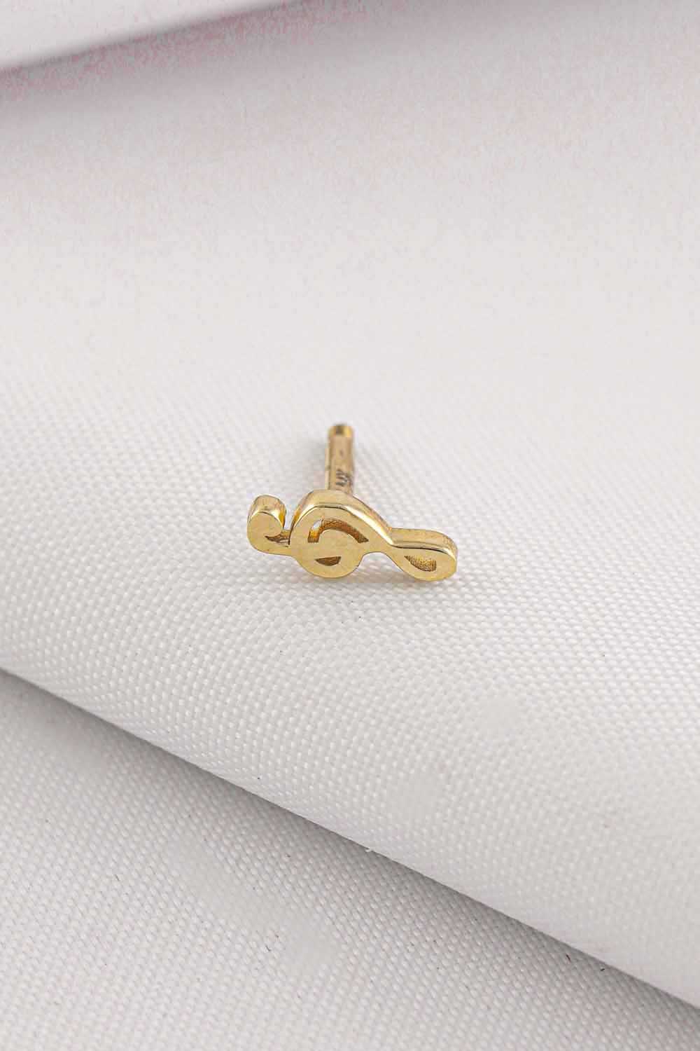 14 Ayar Altın Sol Anahtarı Tragus Küpe