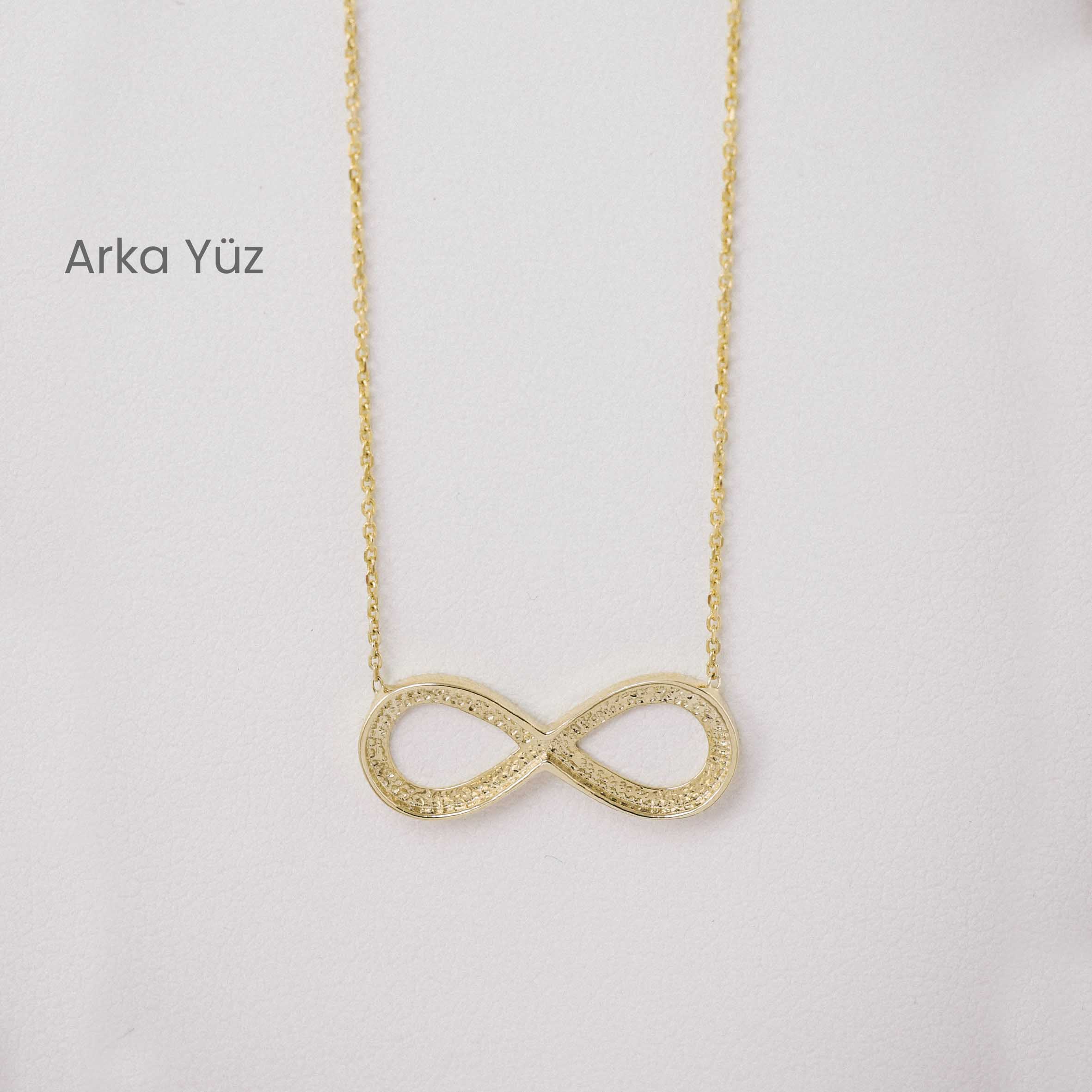 14 Ayar Altın Sonsuzluk Figürlü Kolye