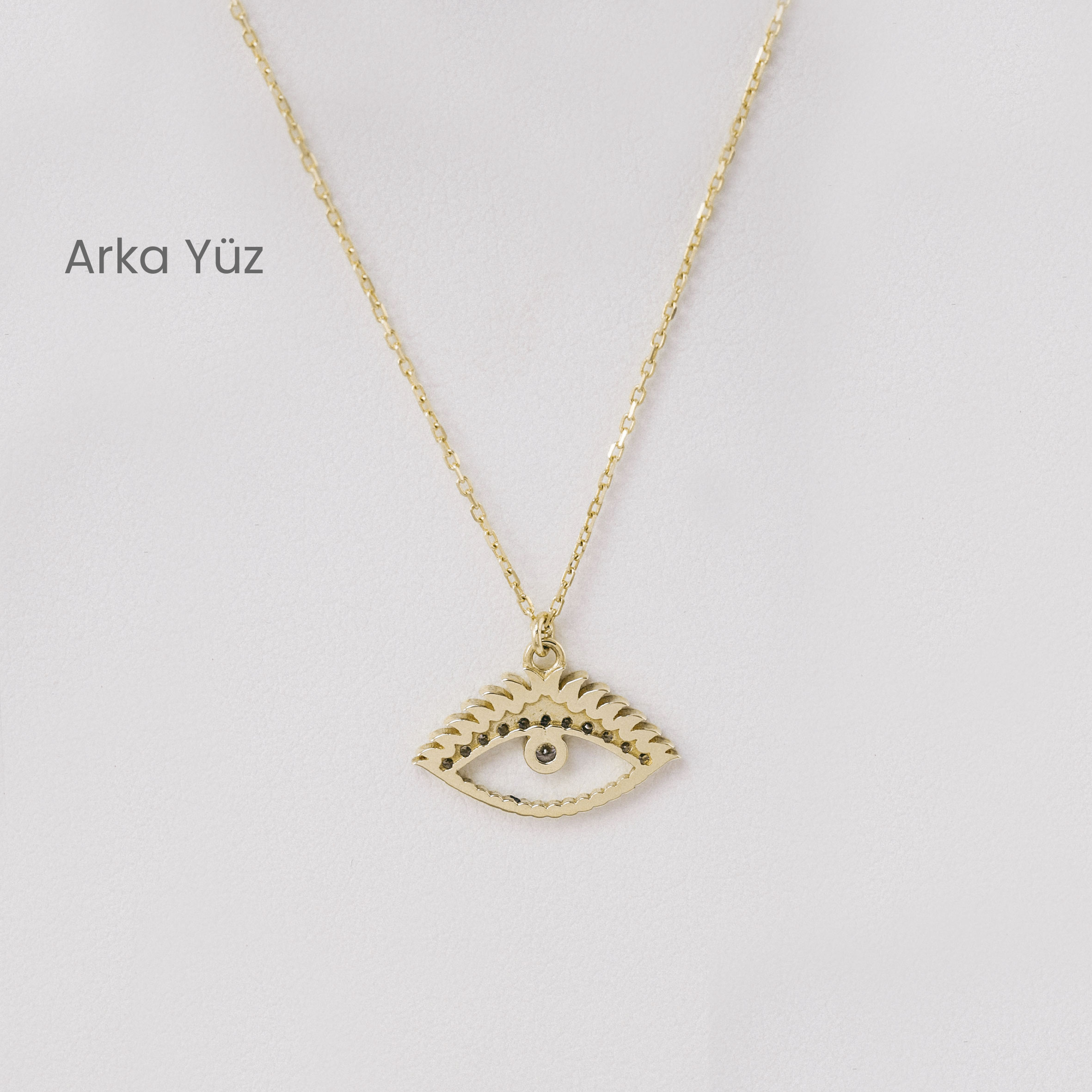 14 Ayar Altın Taşlı Göz Kolye