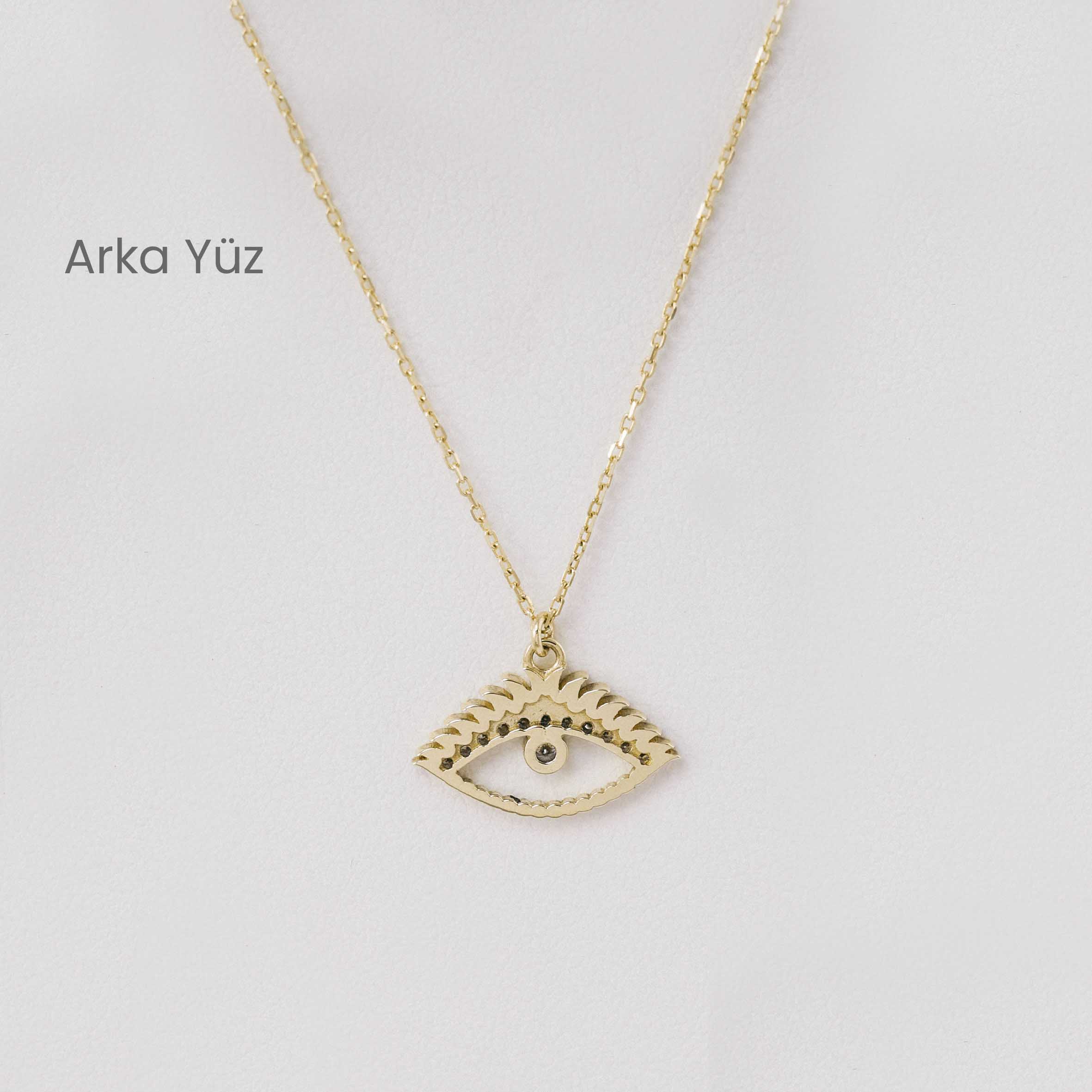 14 Ayar Altın Taşlı Göz Kolye