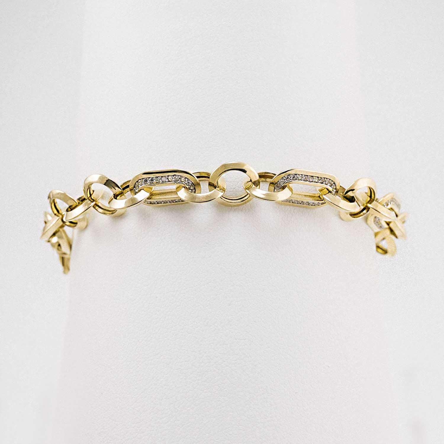 14 Ayar Altın Taşlı Zincir Bileklik