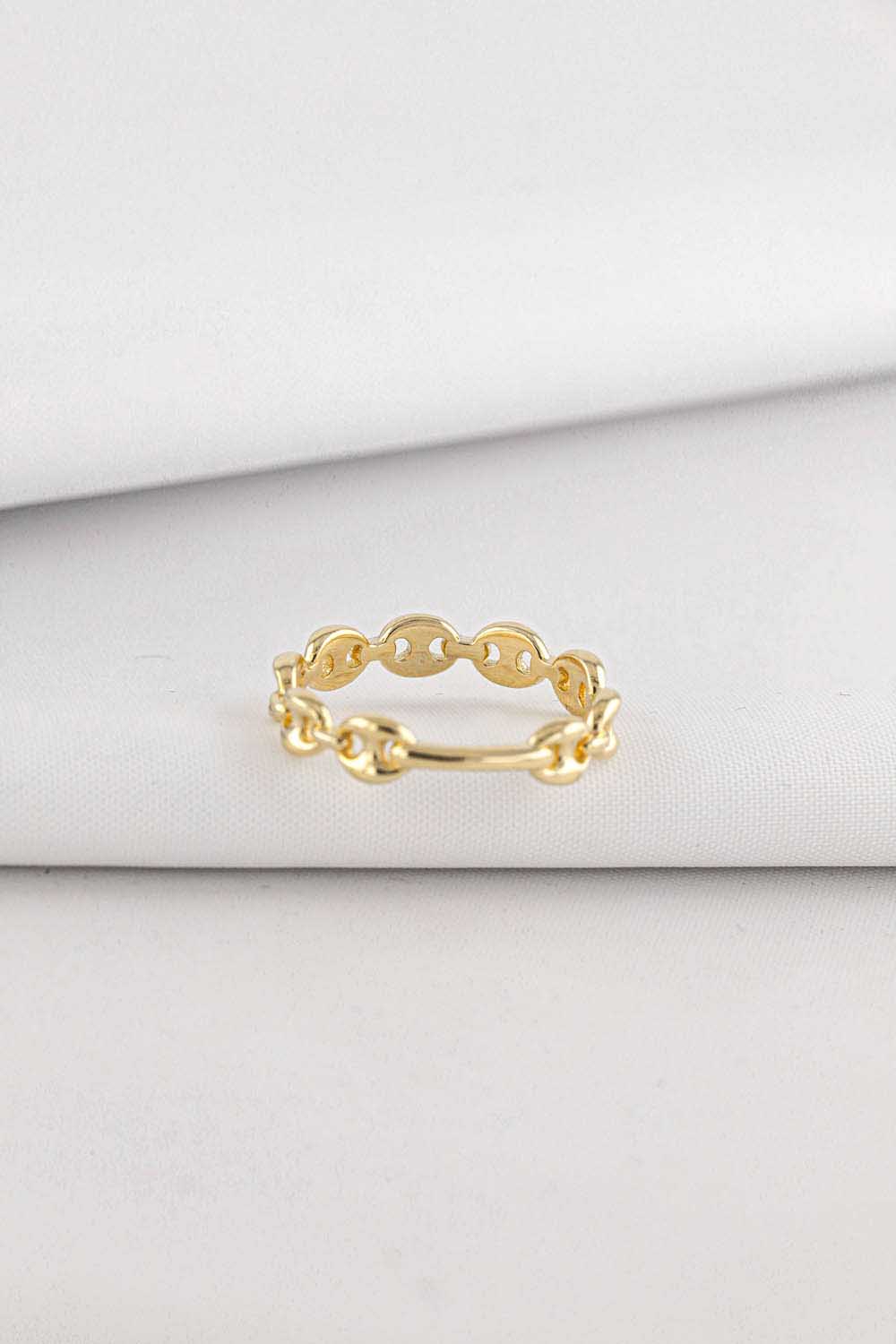 Eklem Yüzük 14 Ayar Altın Taşsız İç İçe Geçme Yüzük