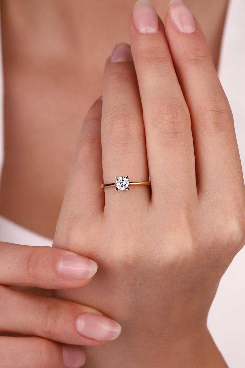 Tektaş Yüzük 14 Ayar Altın Tektaş Yüzük