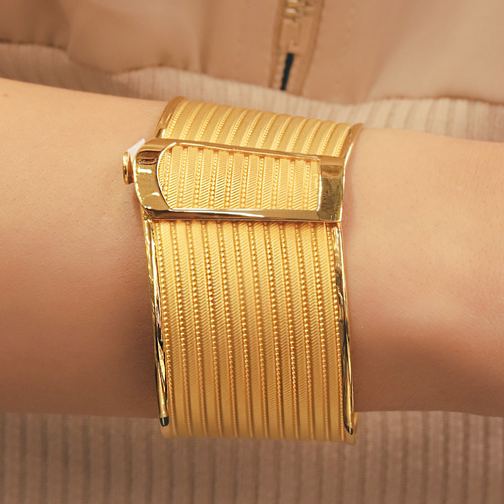 14 Ayar Altın Trabzon Hasır Kelepçe Bileklik