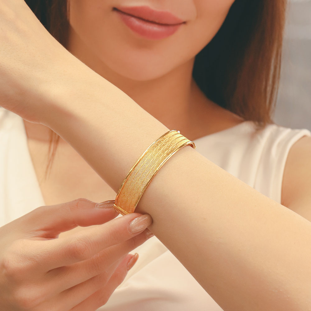 14 Ayar Altın Trabzon Hasır Kelepçe Bileklik