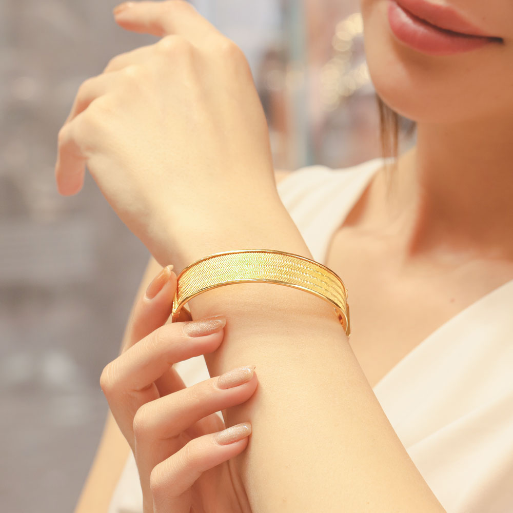 14 Ayar Altın Trabzon Hasır Kelepçe Bileklik