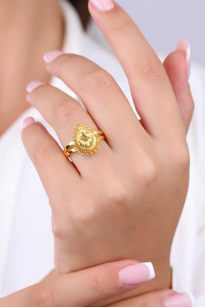 Yüzükler 14 Ayar Altın Tuğra Yüzük