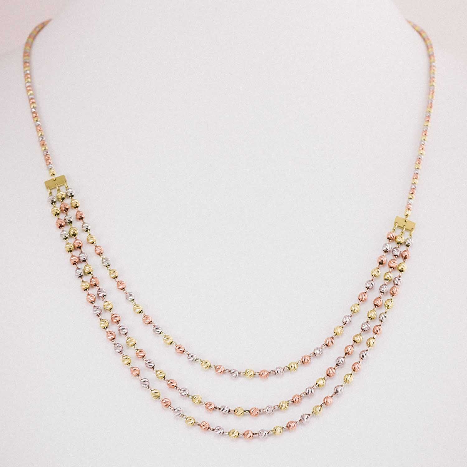 Dorika Kolye 14 Ayar Altın Üç Sıra Dorika Kolye