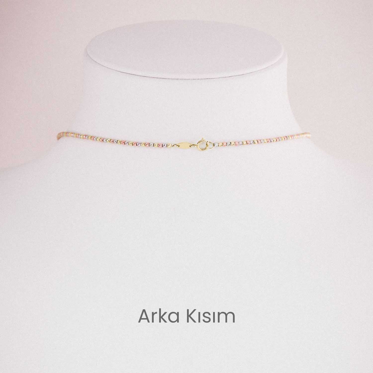 Dorika Kolye 14 Ayar Altın Üç Sıra Dorika Kolye