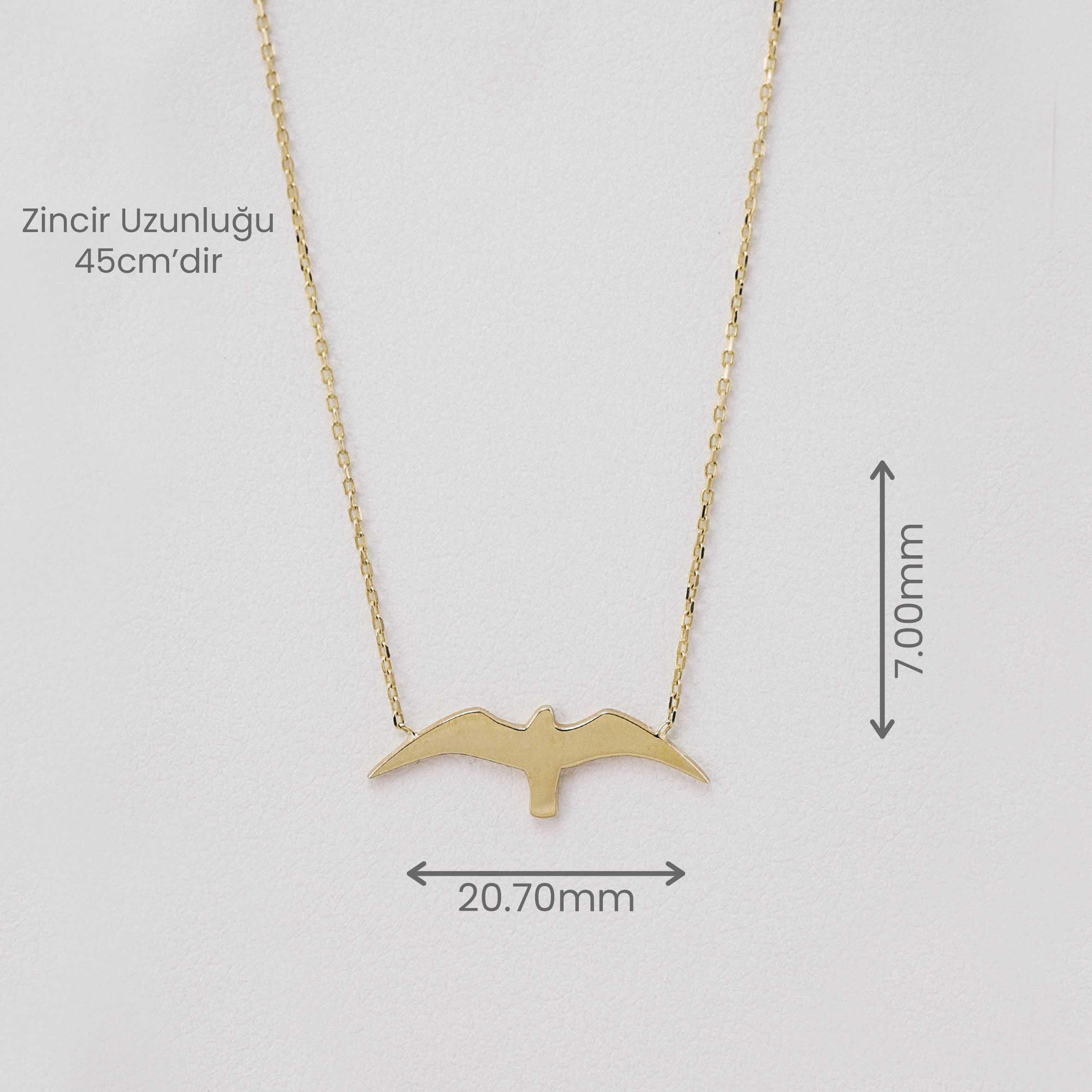 14 Ayar Altın Uçan Kuş Kolye