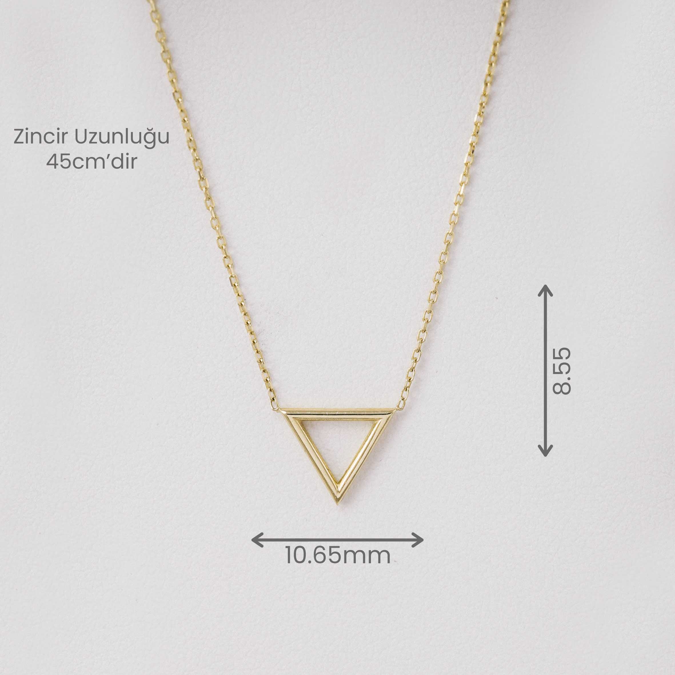 14 Ayar Altın Üçgen Figürlü Kolye