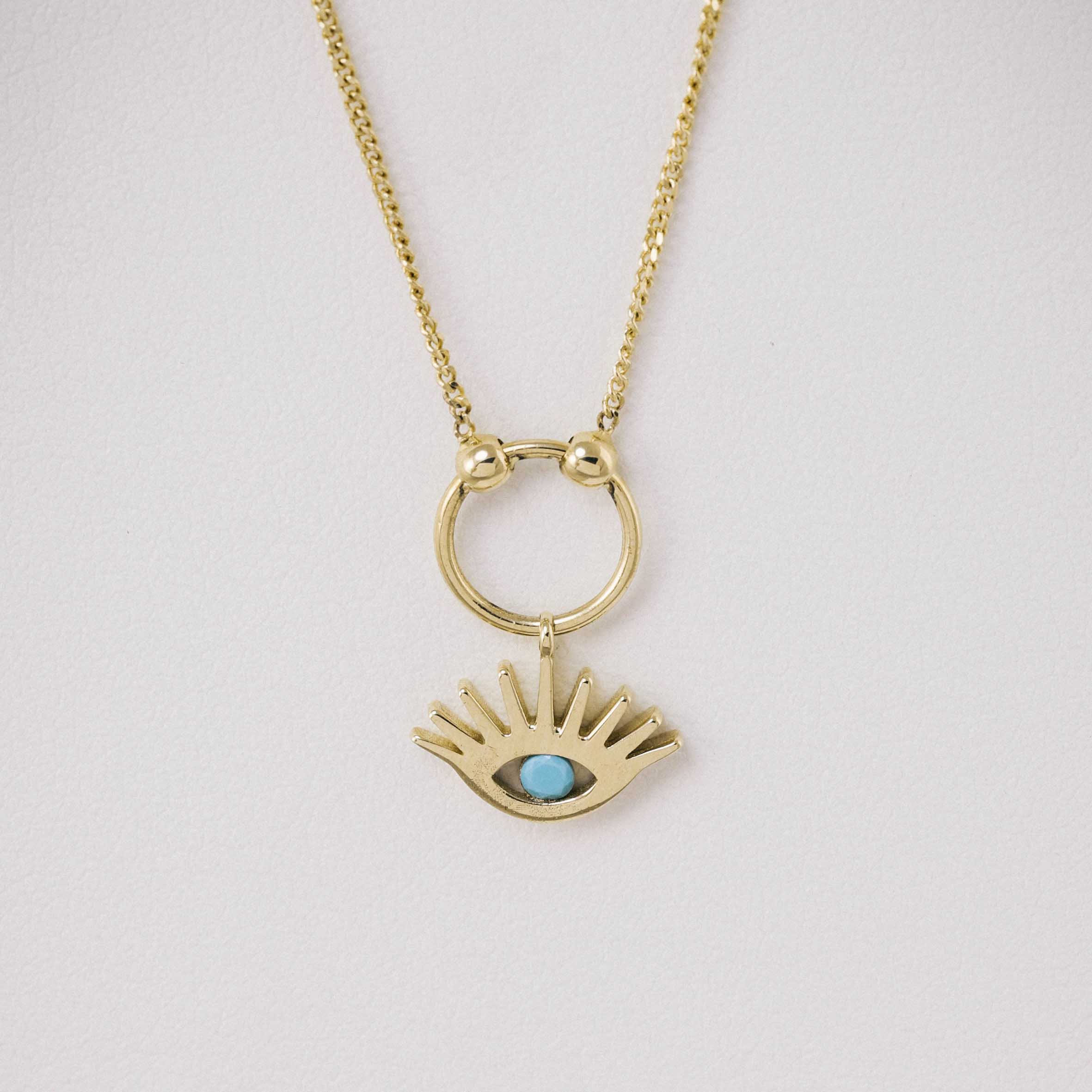 14 Ayar Altın Uyanış Göz Kolyesi