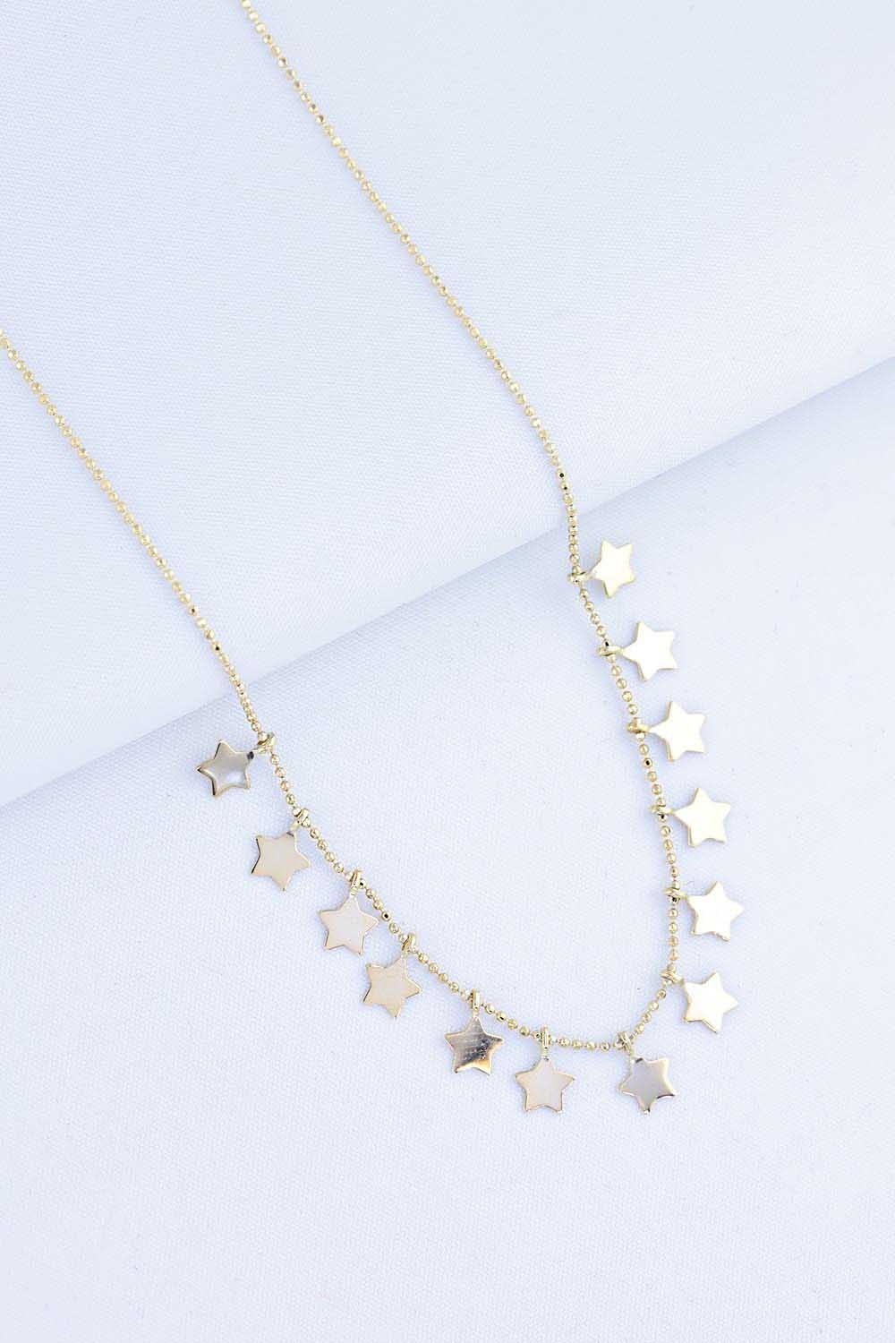 Özel Tasarım Kolye 14 Ayar Altın Yıldız Kolye