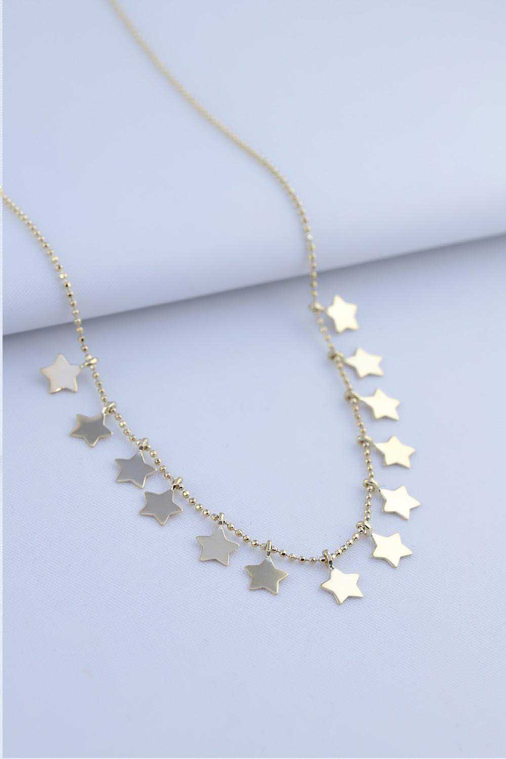 Özel Tasarım Kolye 14 Ayar Altın Yıldız Kolye