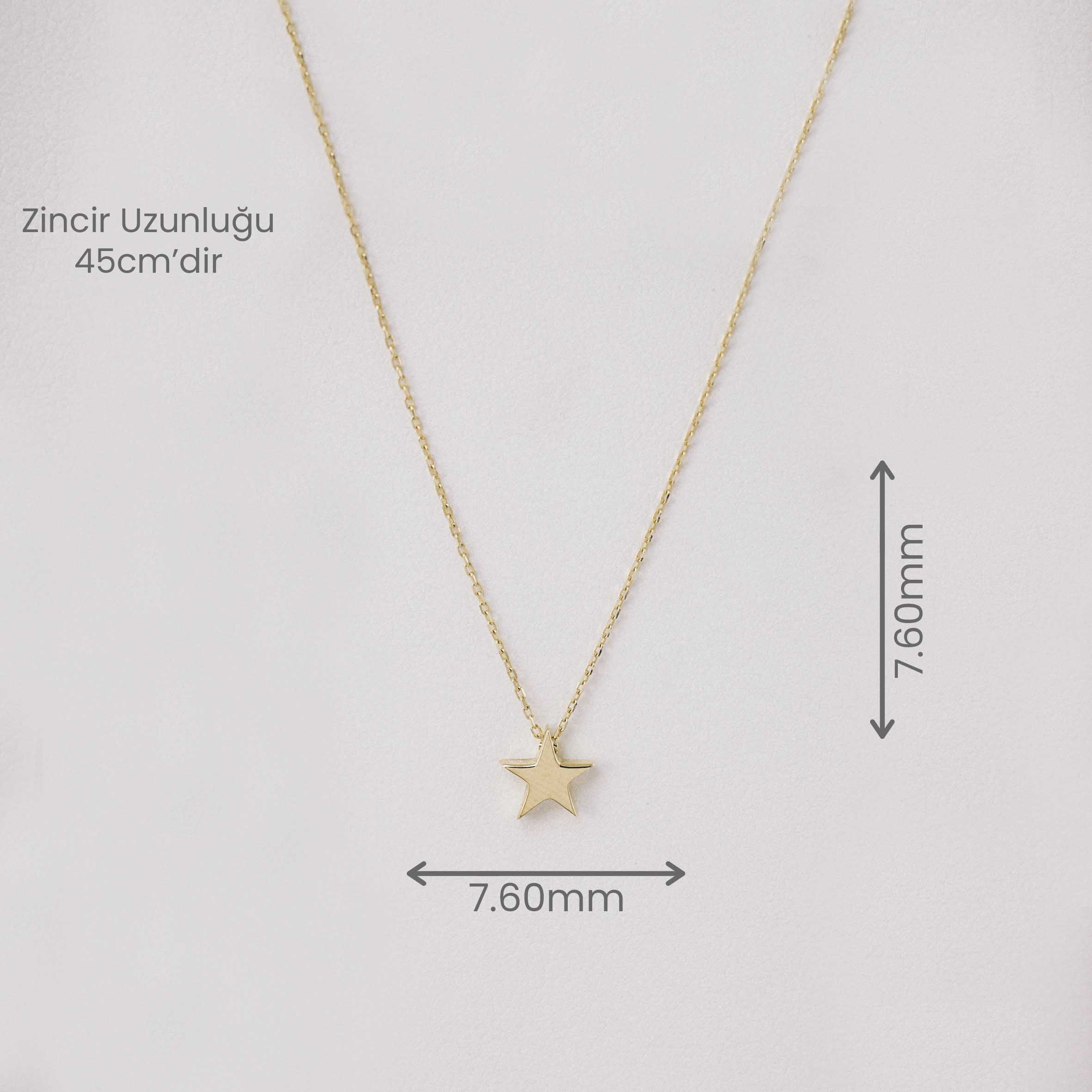 14 Ayar Altın Yıldız Kolye