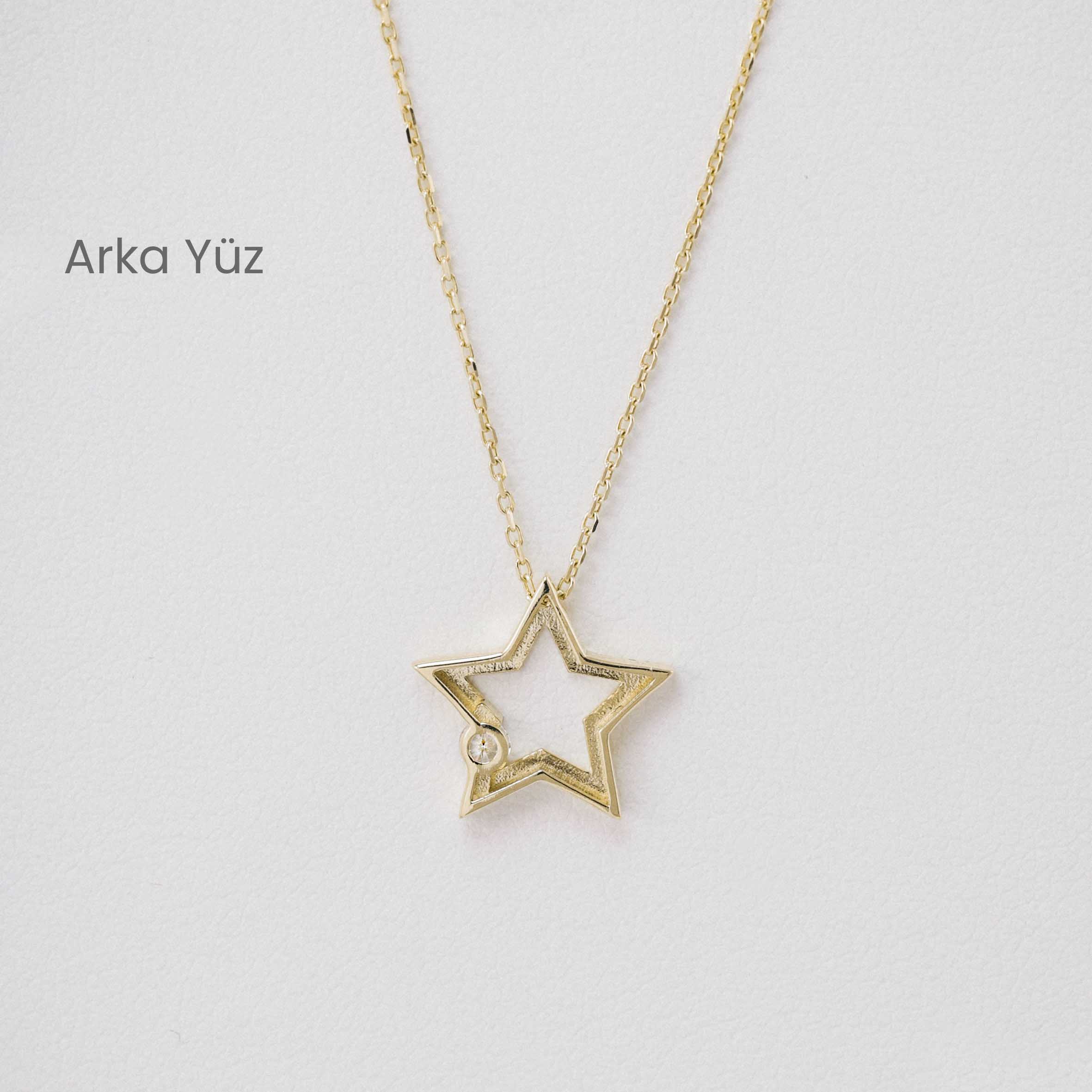 14 Ayar Altın Yıldız Kolye