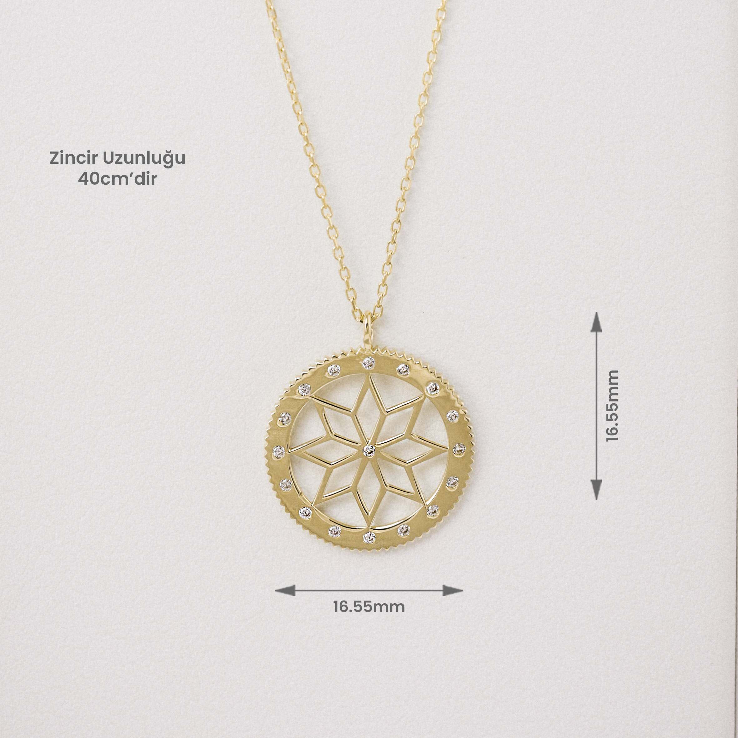 14 Ayar Altın Yıldız Motifli Kolye