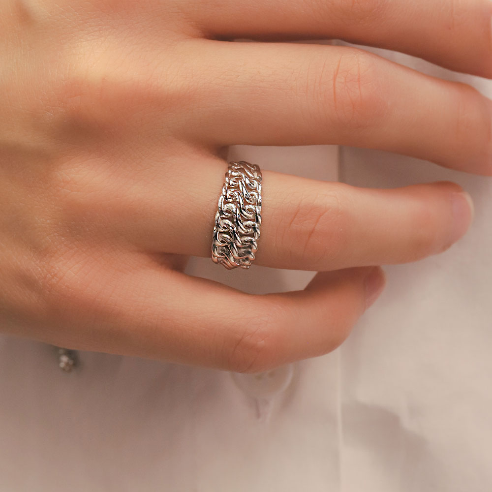 Trend Yüzük 14 Ayar Altın Zincir Model Yüzük