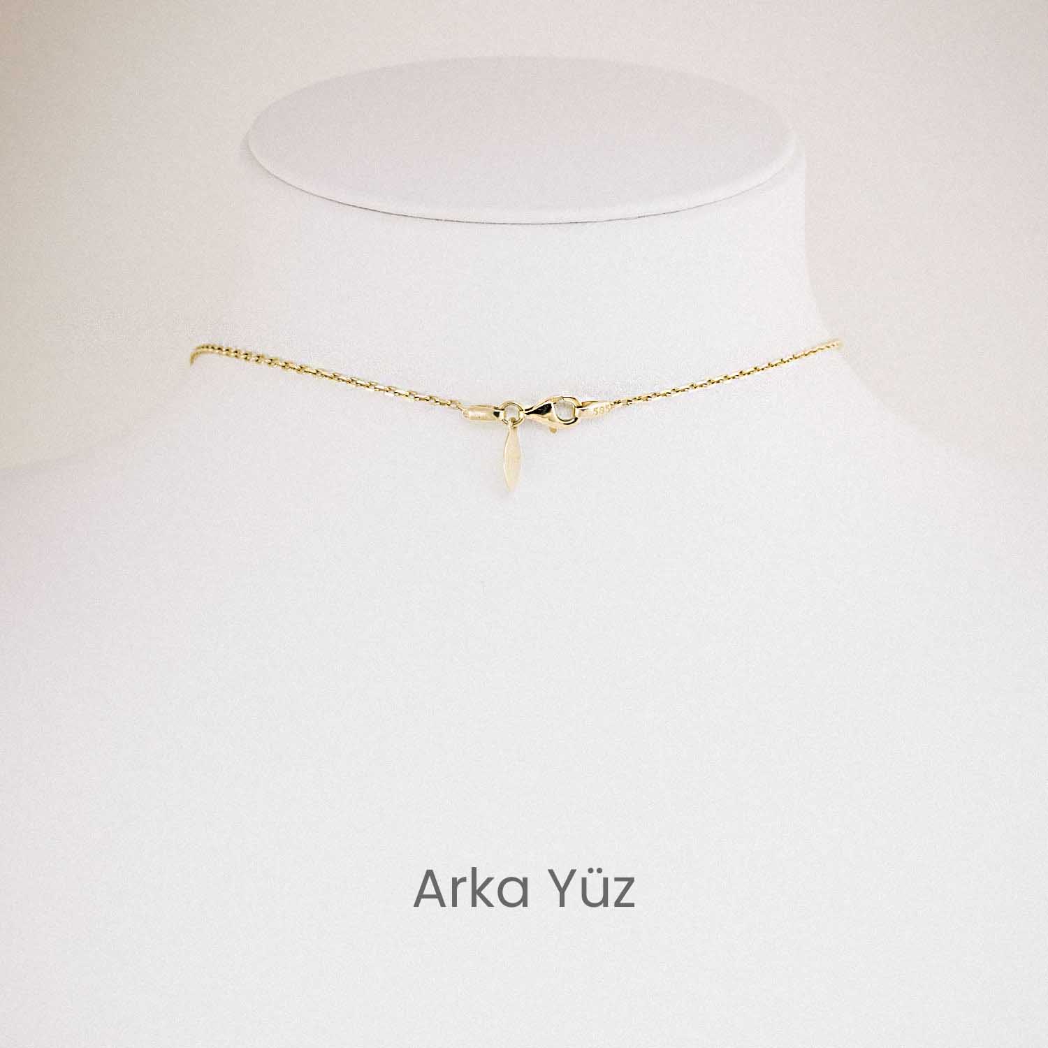 14 Ayar Altın Zirkon Taşlı Kalp Kolye