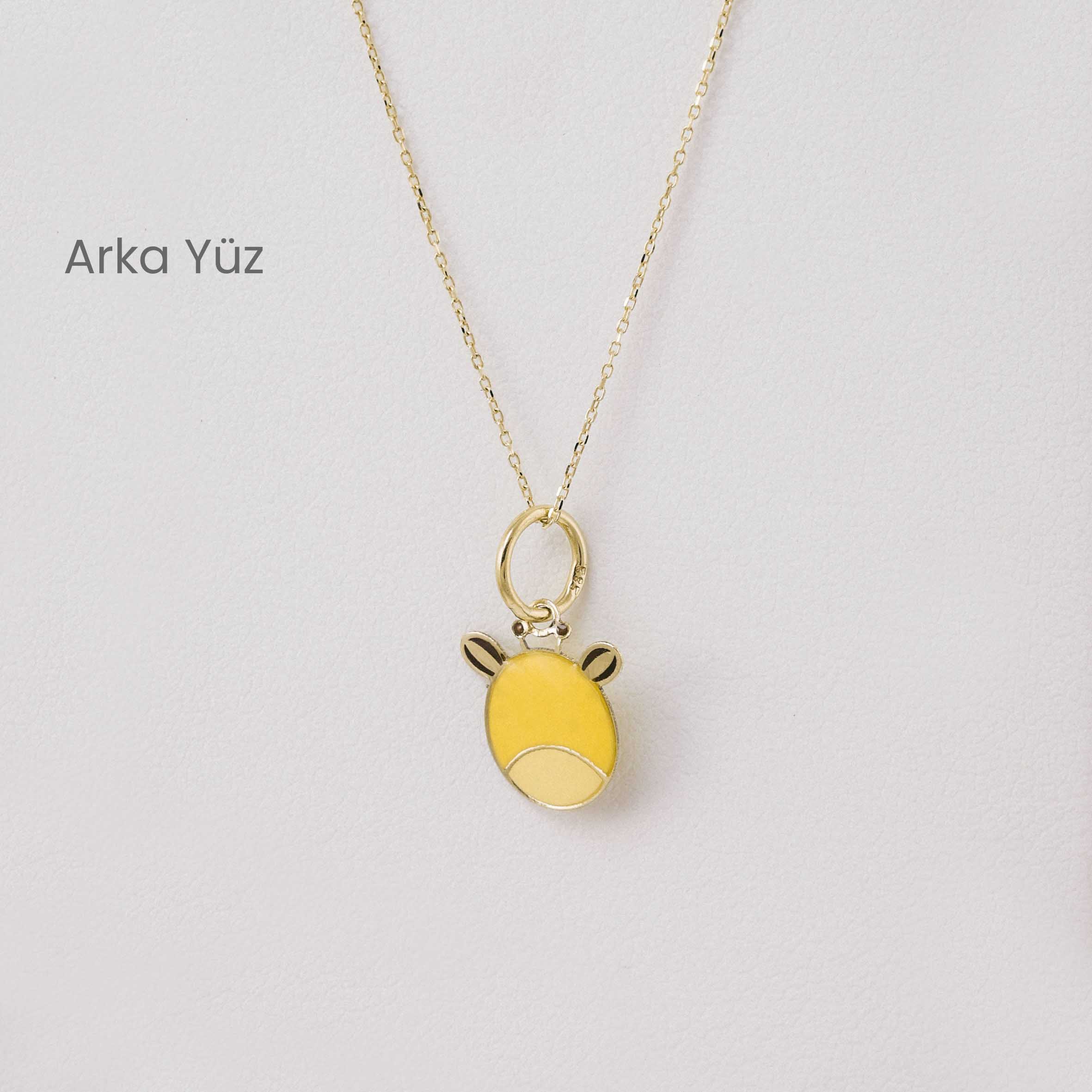14 Ayar Altın Zürafa Figürlü Çocuk Kolyesi
