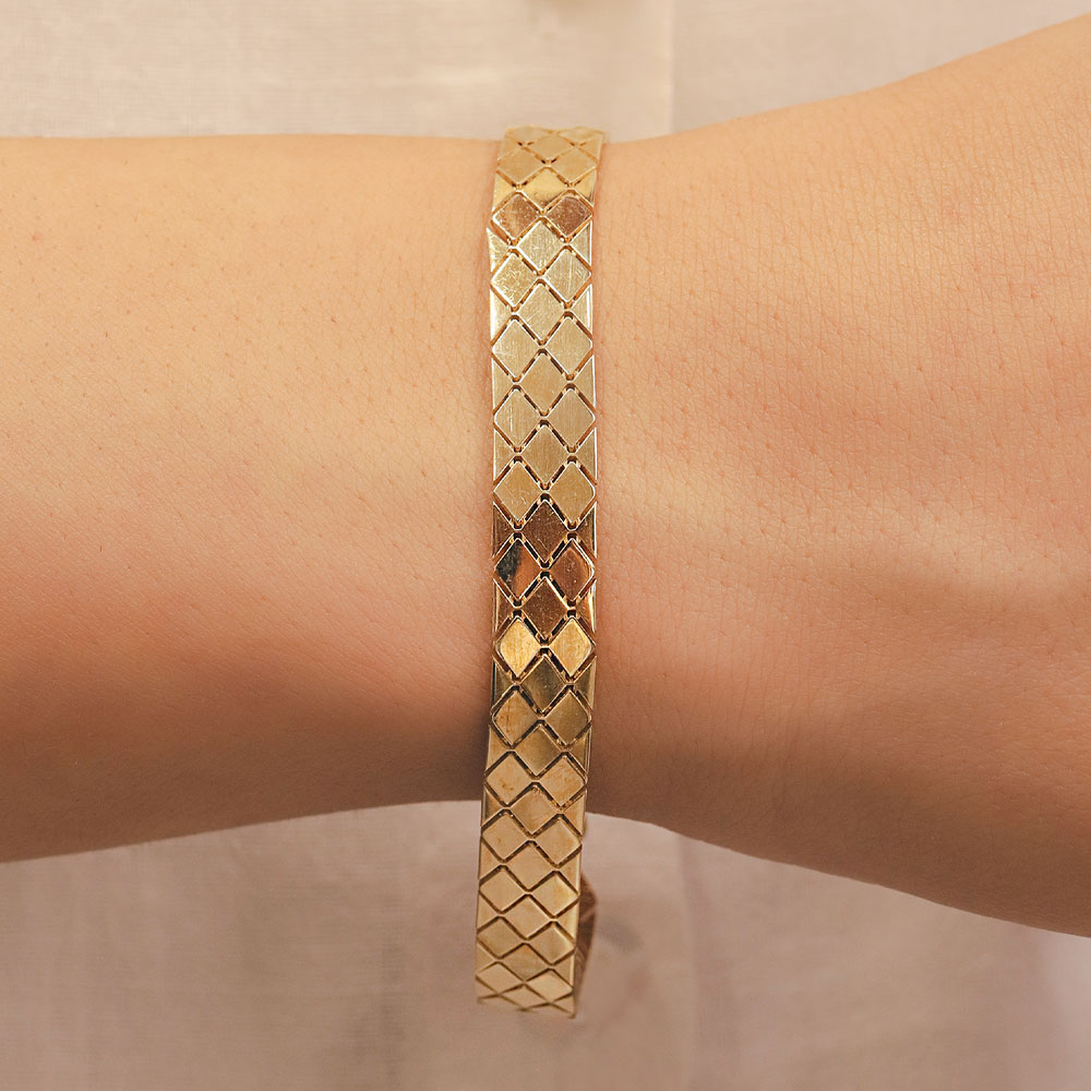 14 Ayar Baklava Desenli Altın Bileklik