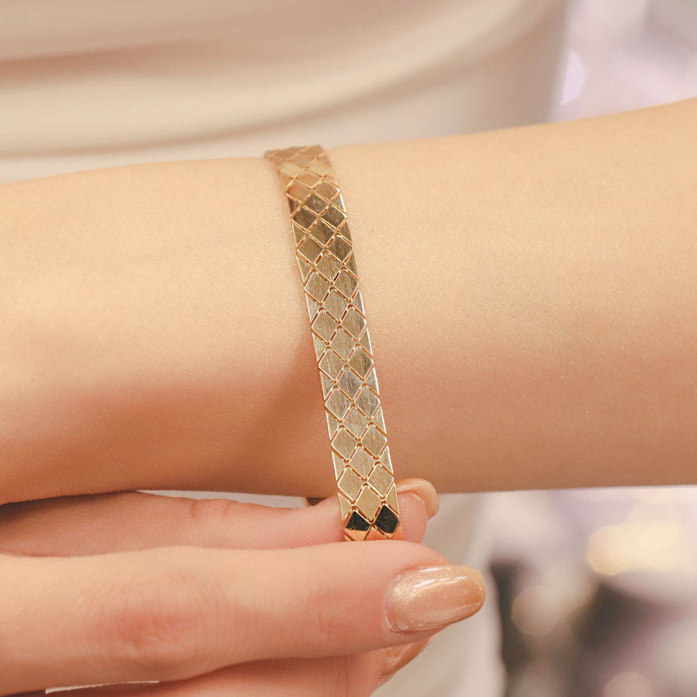 14 Ayar Baklava Desenli Altın Bileklik