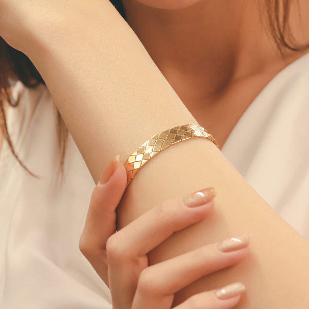 14 Ayar Baklava Desenli Altın Bileklik