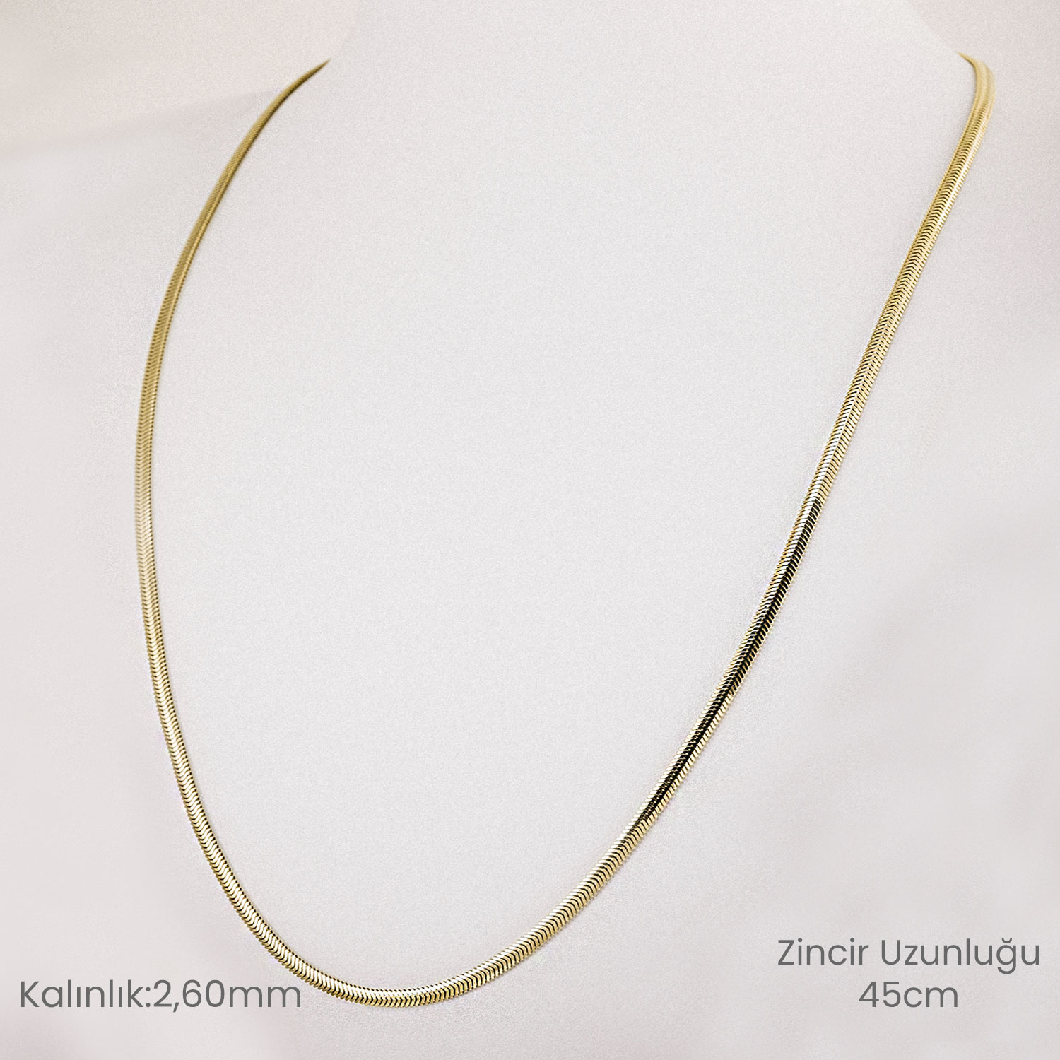 14 Ayar Balık Sırtı Kolye - 45cm