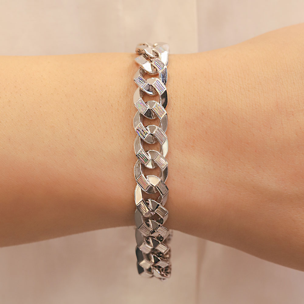 14 Ayar Beyaz Altın Elmas Kalemli Gurmet Bileklik