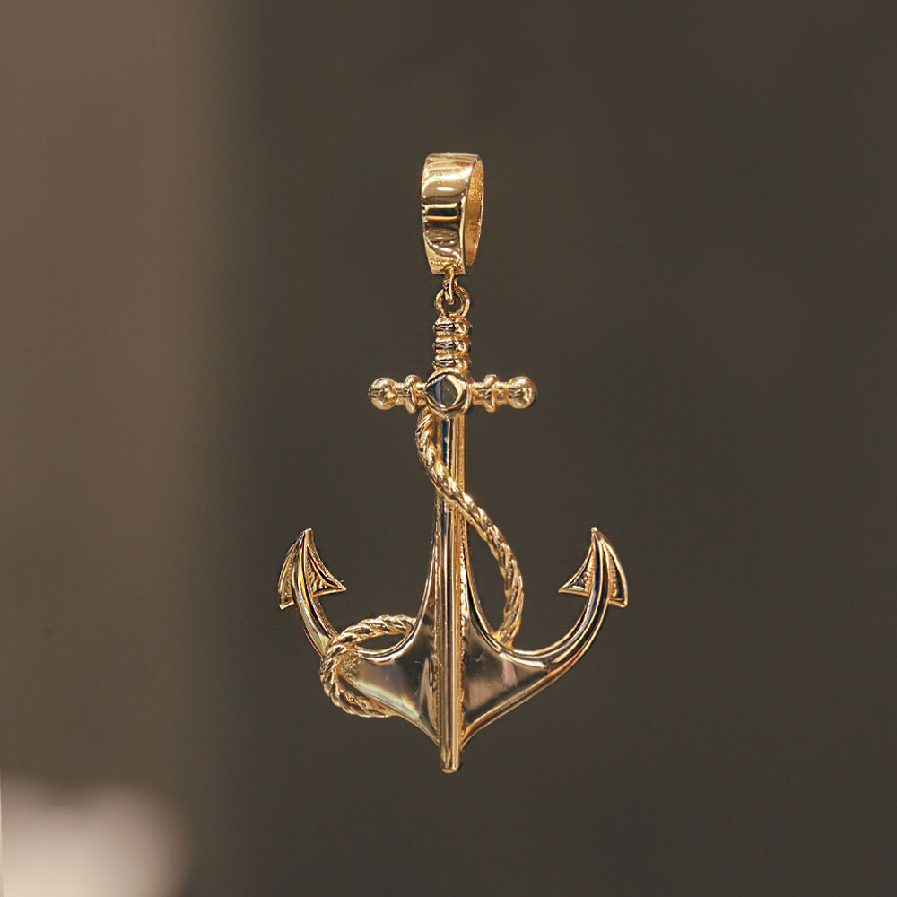 14 Ayar Çapa Modeli Altın Kolye Ucu