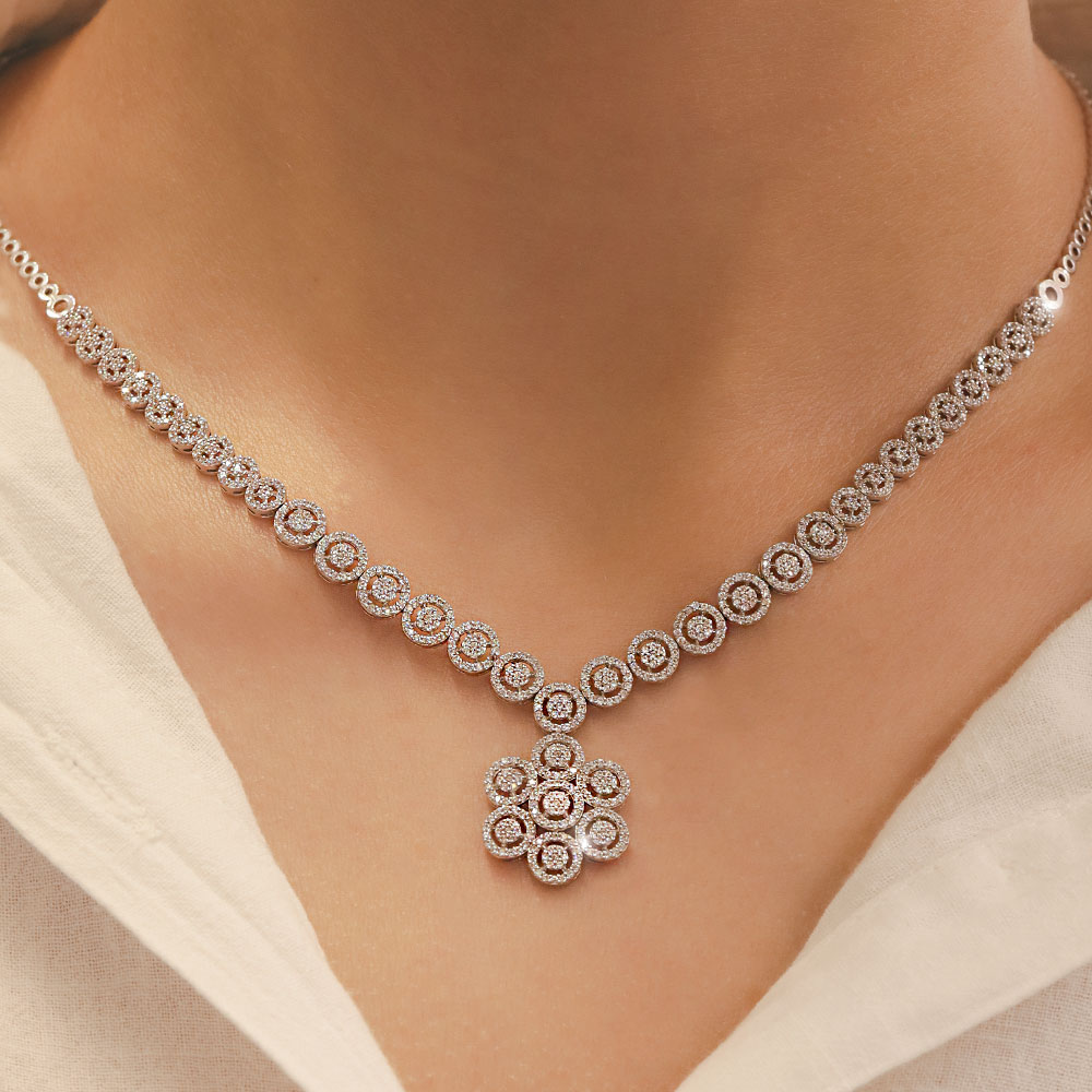 14 Ayar Çiçek Figürü Set Gerdanlığı