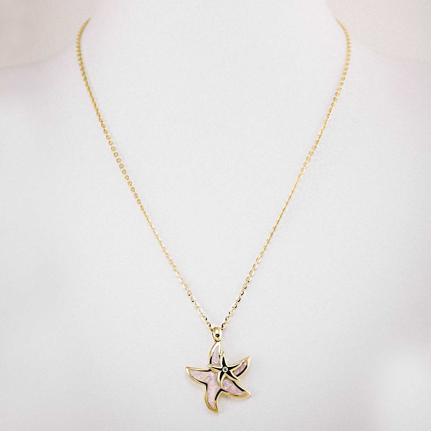 14 Ayar Deniz Yıldızı Formlu Altın  CETAŞ Kolye