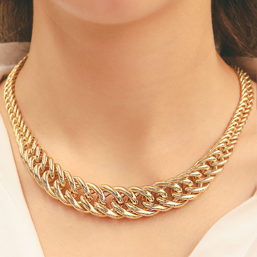 14 Ayar Dönüşümlü Kıvrımlı Formlu Altın Kolye