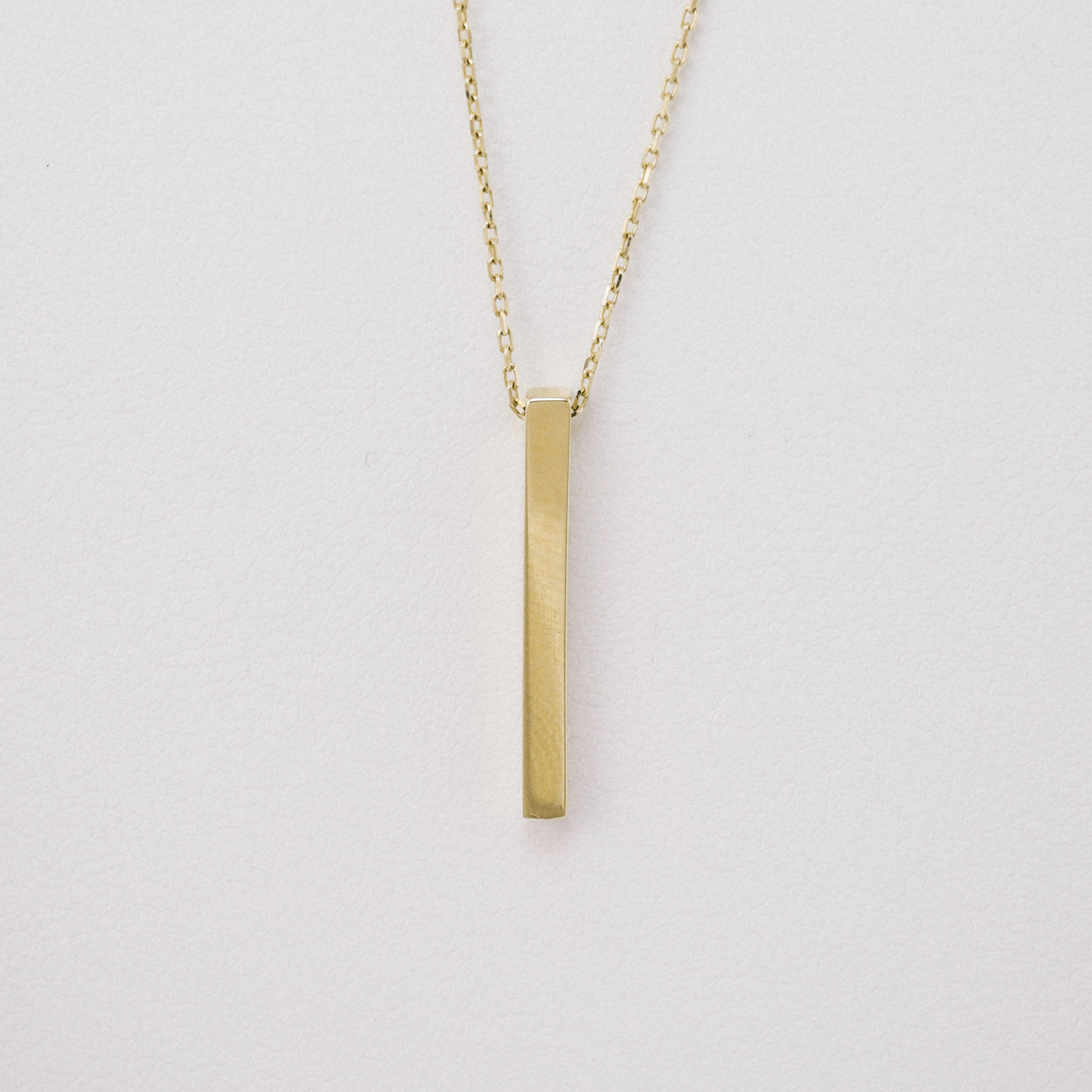 14 Ayar Düz Sütun Model Altın Kolye