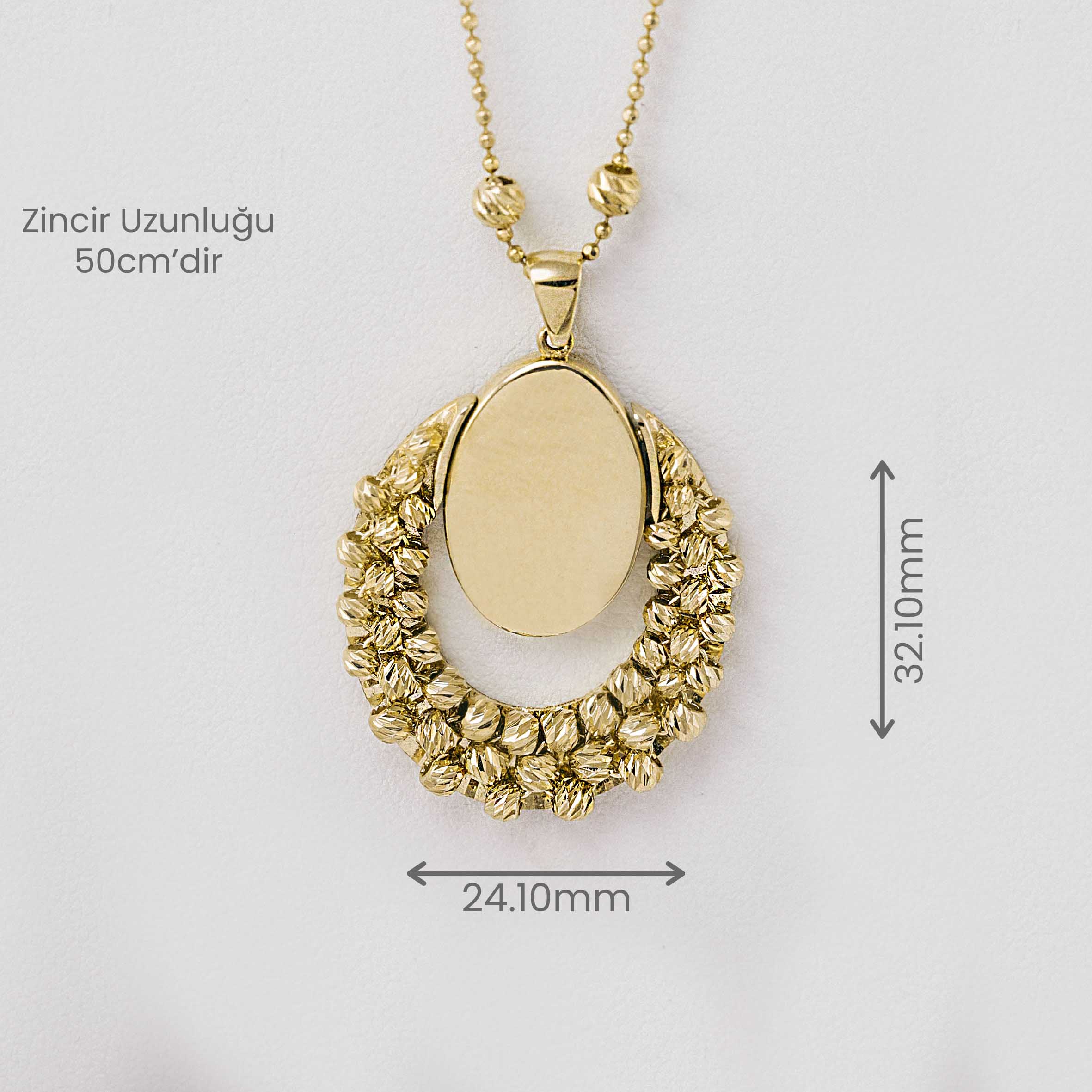 14 Ayar EMA Dorika Altın EMA Kolye