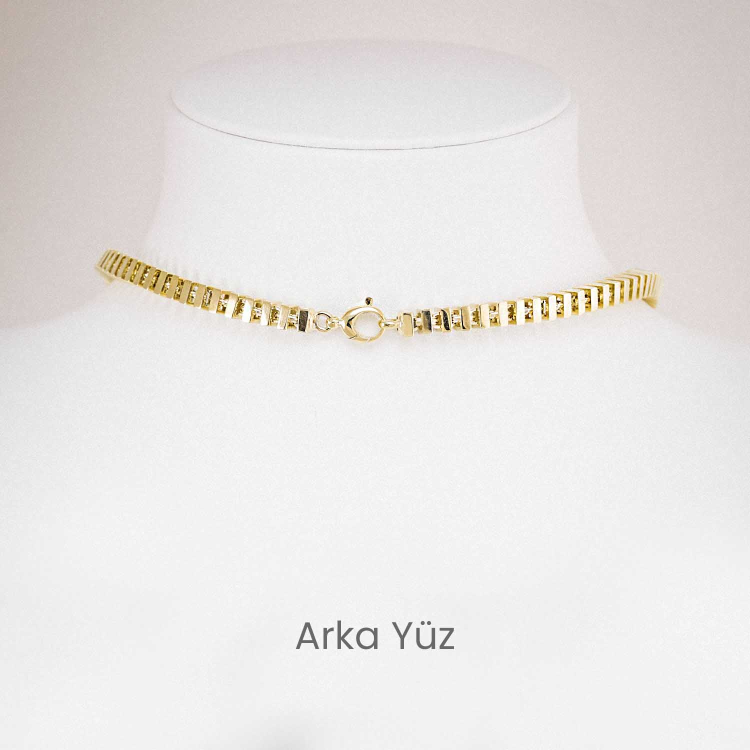 Özel Tasarım Kolye 14 Ayar Geometrik Formlu Altın Kolye