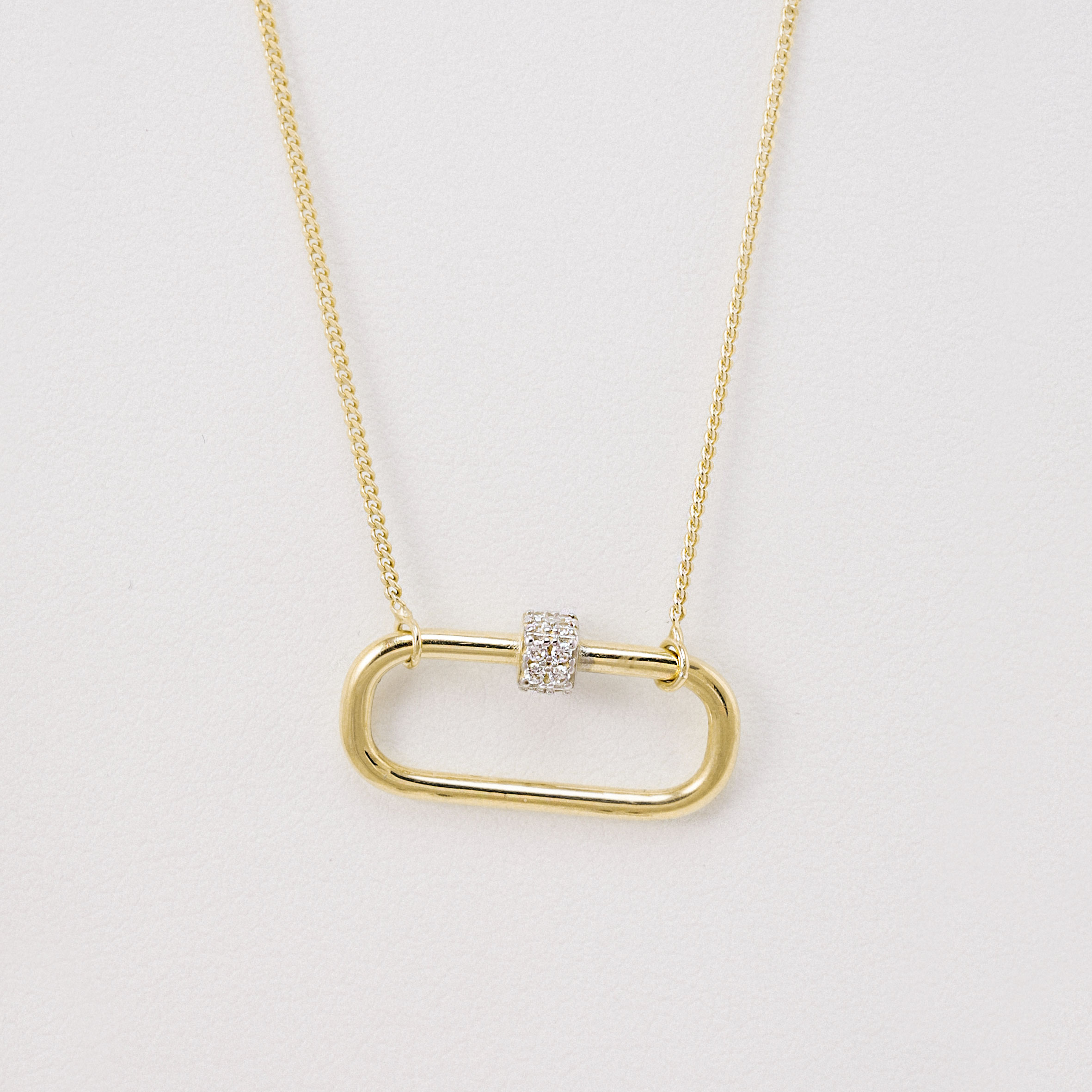 14 Ayar Halka Detaylı Modern Altın Kolye