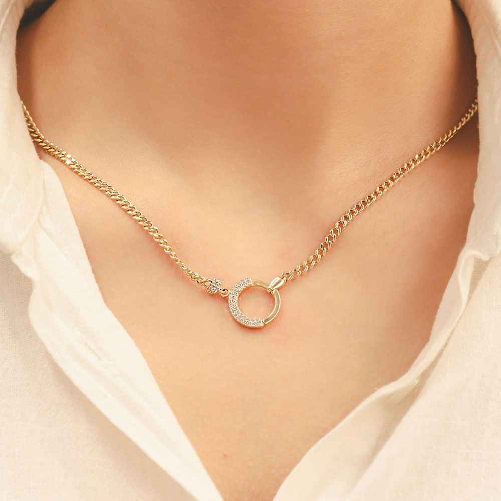 14 Ayar Halka Özel Tasarım Altın Kolye