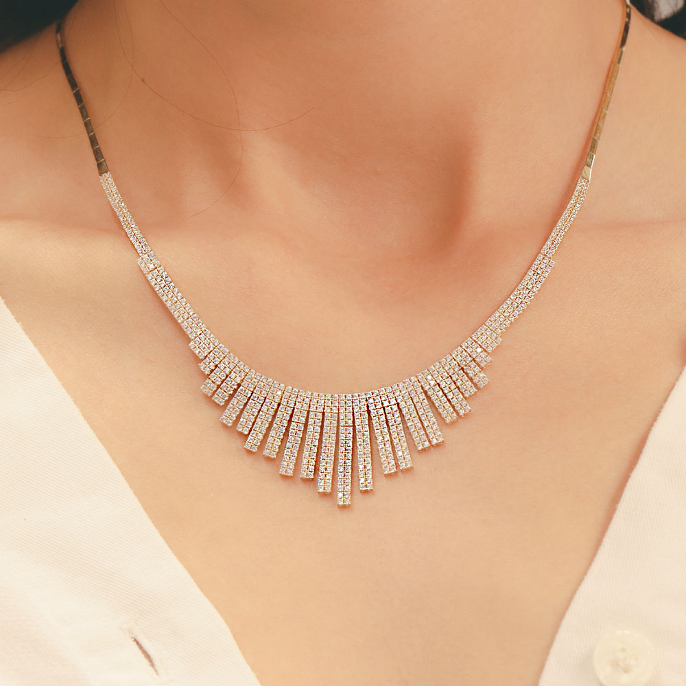 14 Ayar Işıltı Saçan Fantezi Set Gerdanlığı