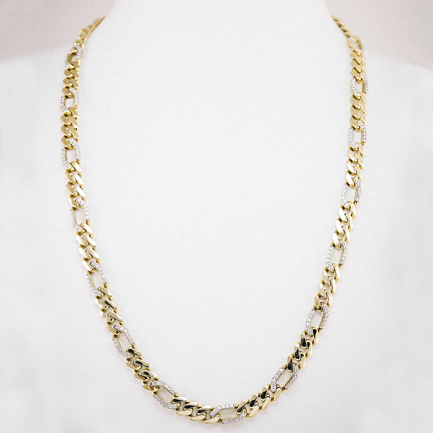 Zincir Kolye 14 Ayar İtalyan Model Taşlı Gurmet Kolye