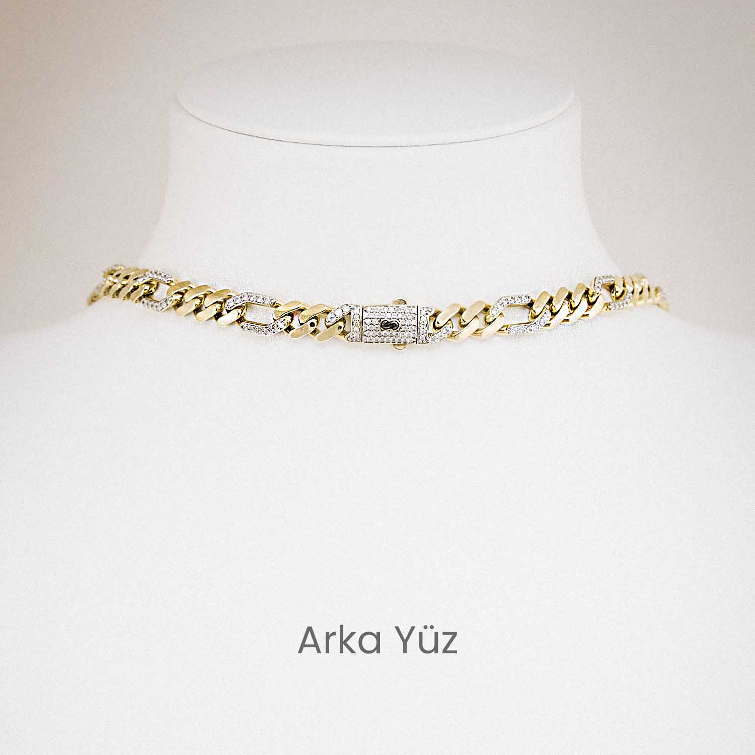 Zincir Kolye 14 Ayar İtalyan Model Taşlı Gurmet Kolye