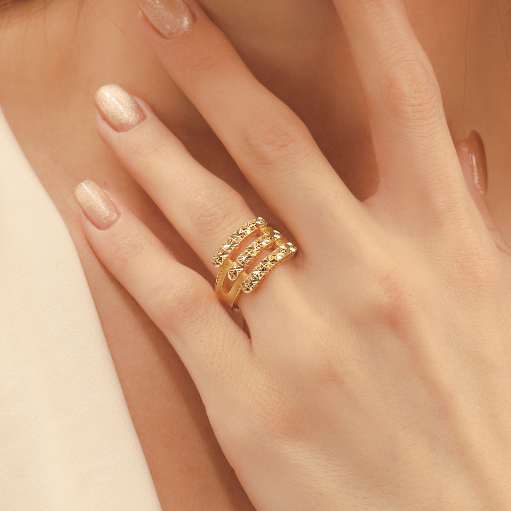 Trend Yüzük 14 Ayar Kaburga Fantezi Yüzük