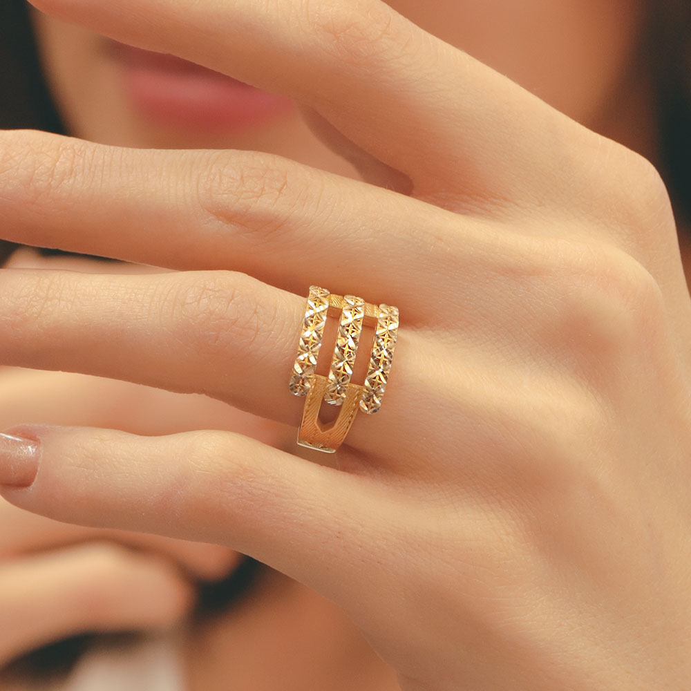 Trend Yüzük 14 Ayar Kaburga Fantezi Yüzük