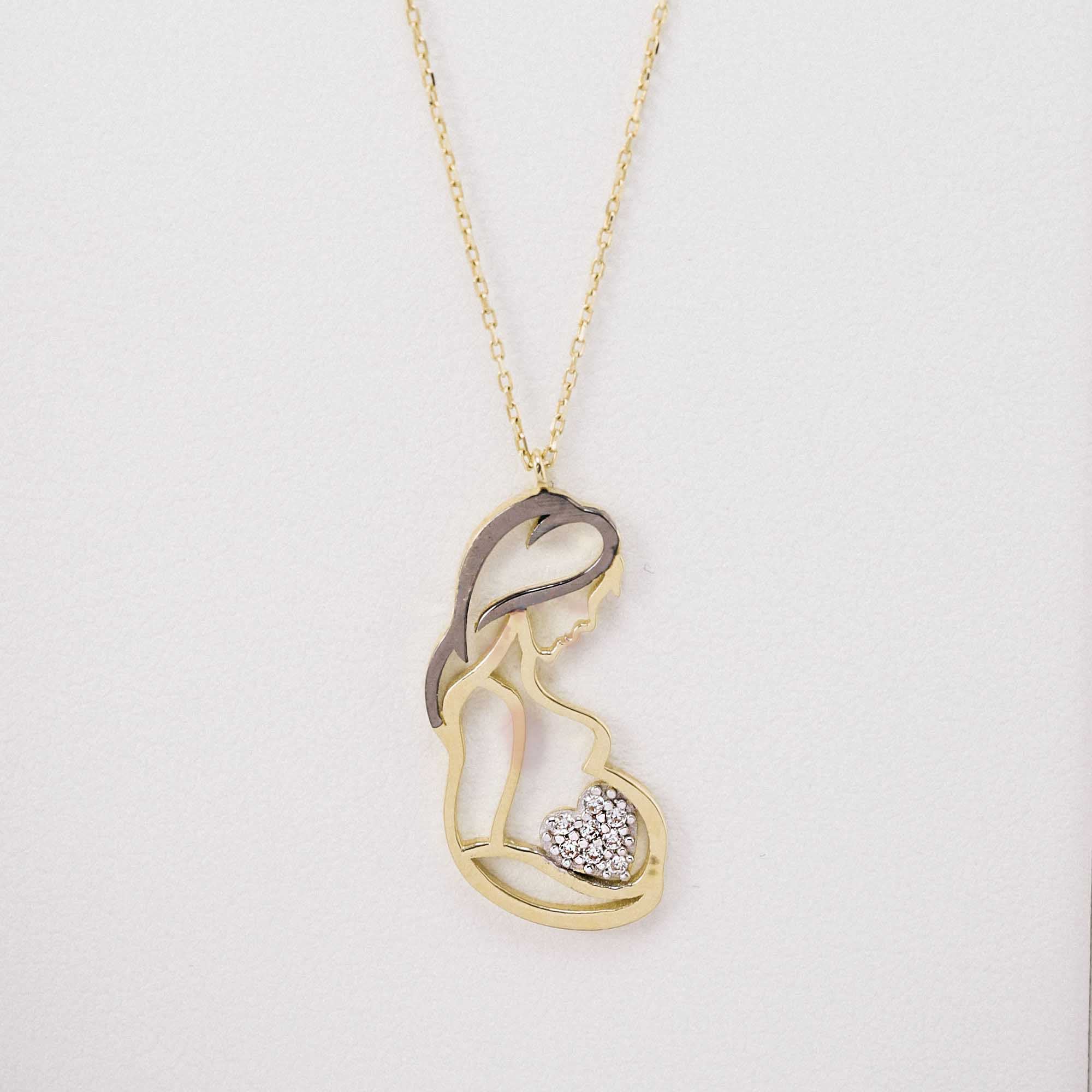 14 Ayar Kalpli Hamile Anne Kolye