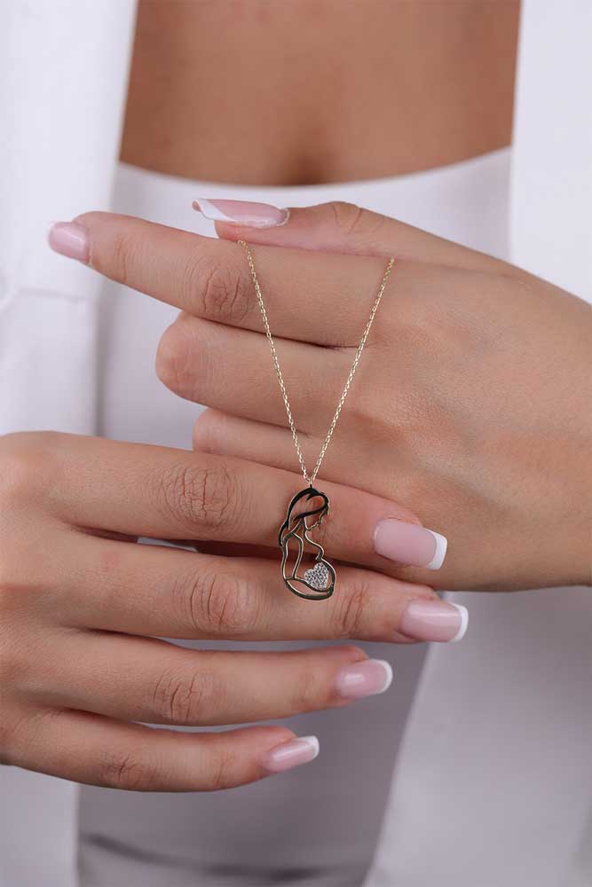 14 Ayar Kalpli Hamile Anne Kolye