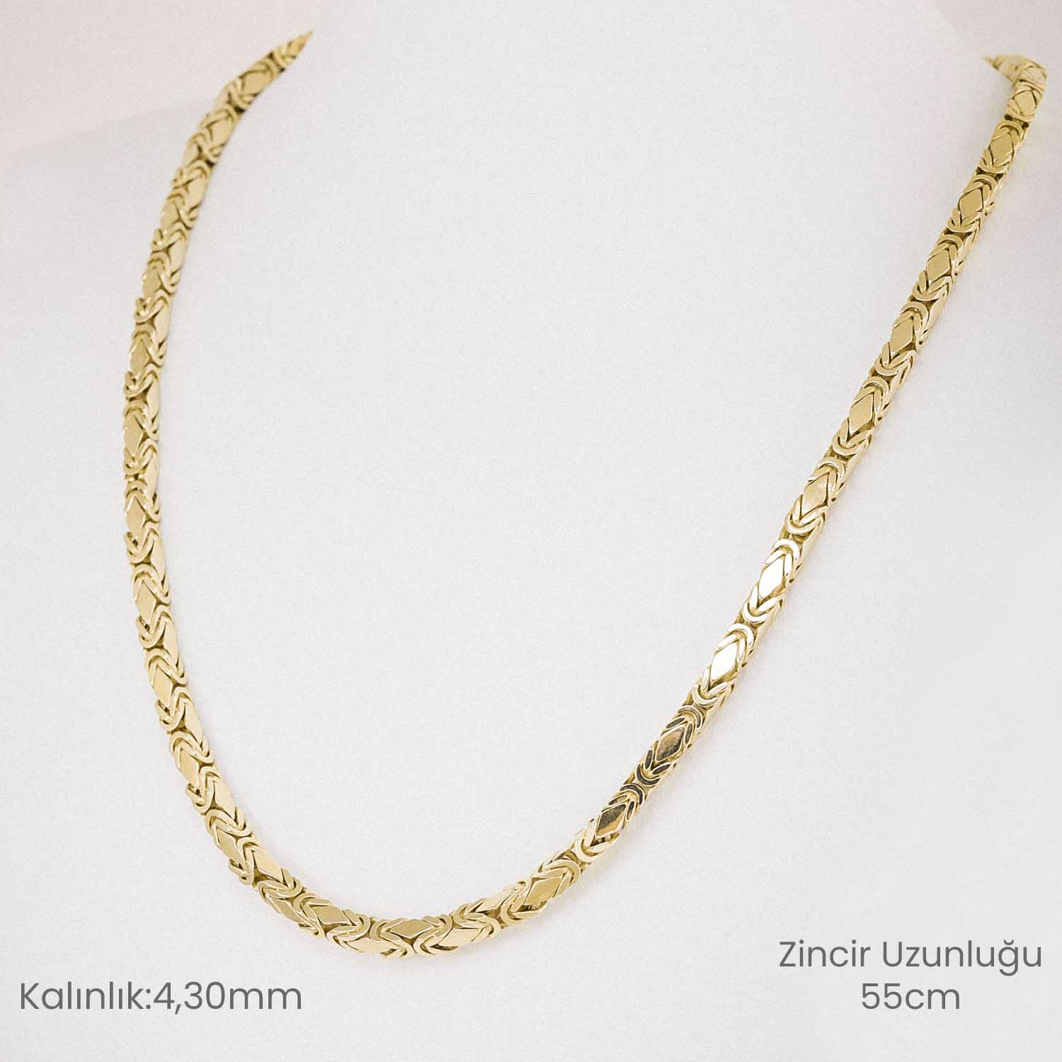 14 Ayar Klasik Kral Altın Zincir Kolye 