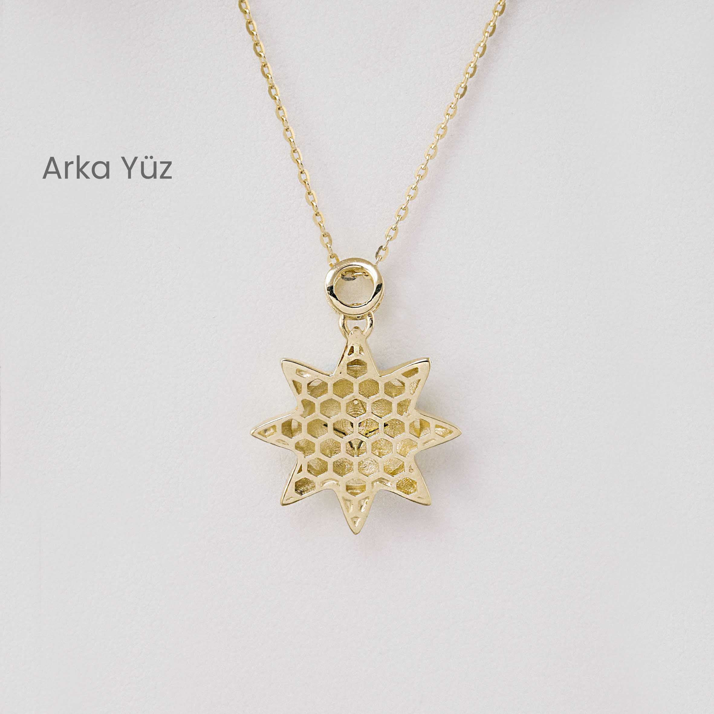 14 Ayar Mineli Güneş Kolye