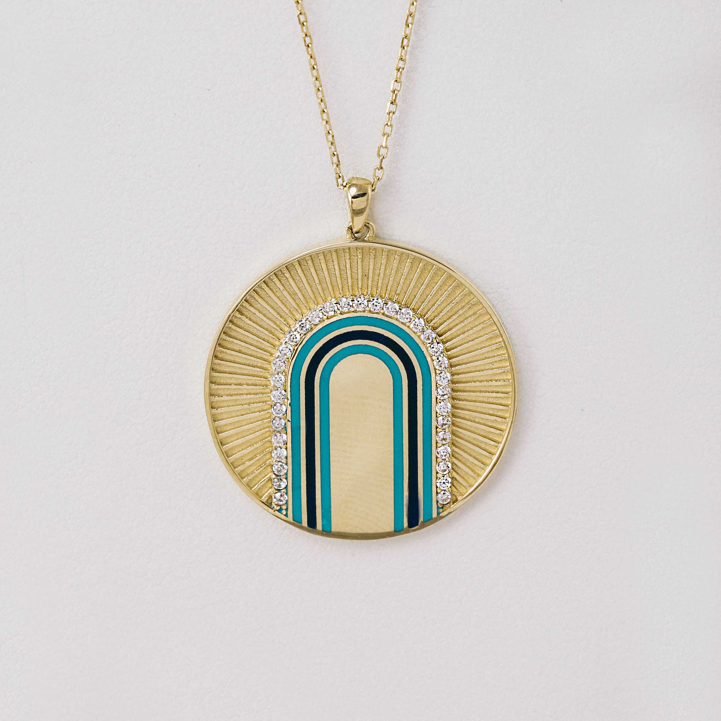 Zincir Kolye 14 Ayar Mineli Güneş Yolu Kolye