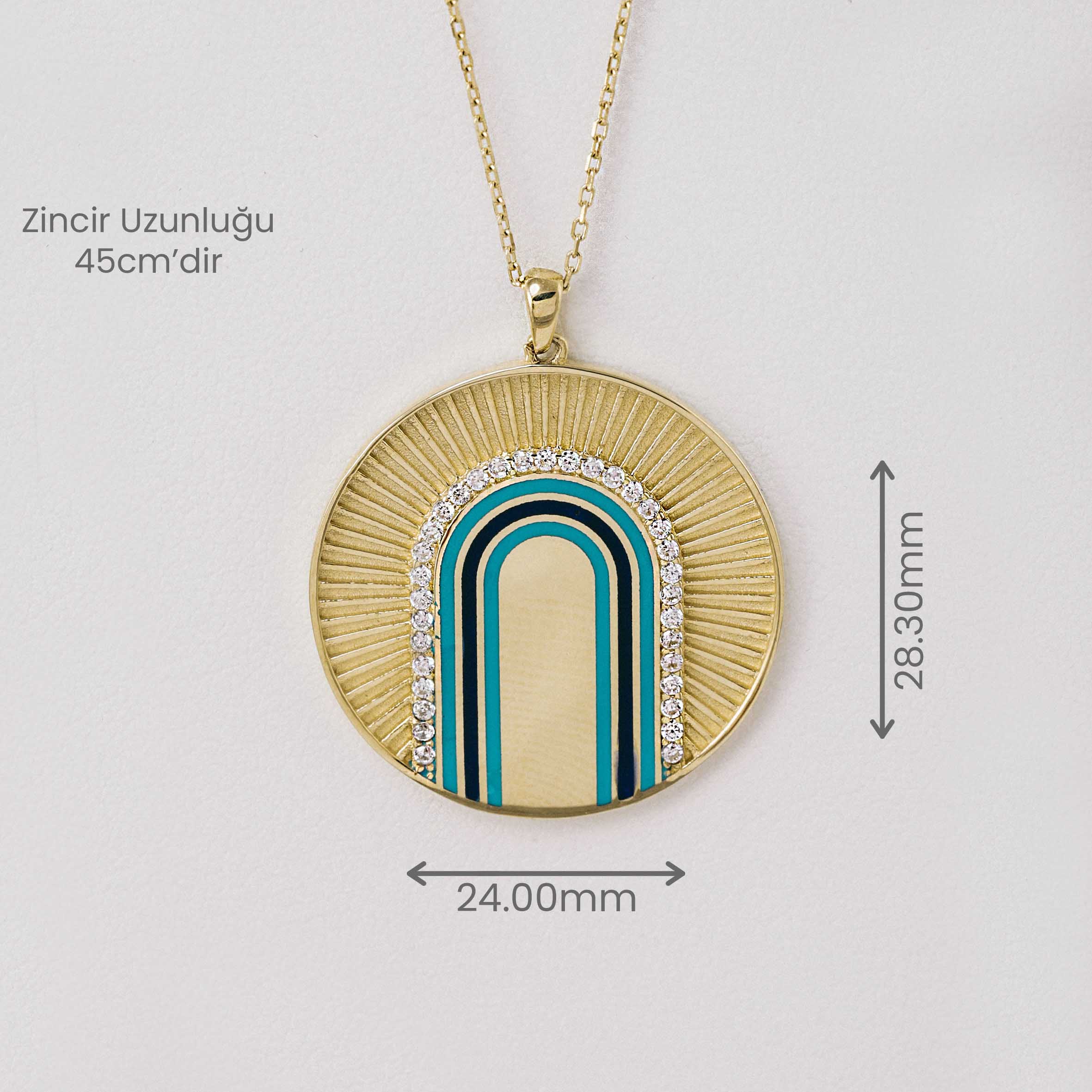 Zincir Kolye 14 Ayar Mineli Güneş Yolu Kolye